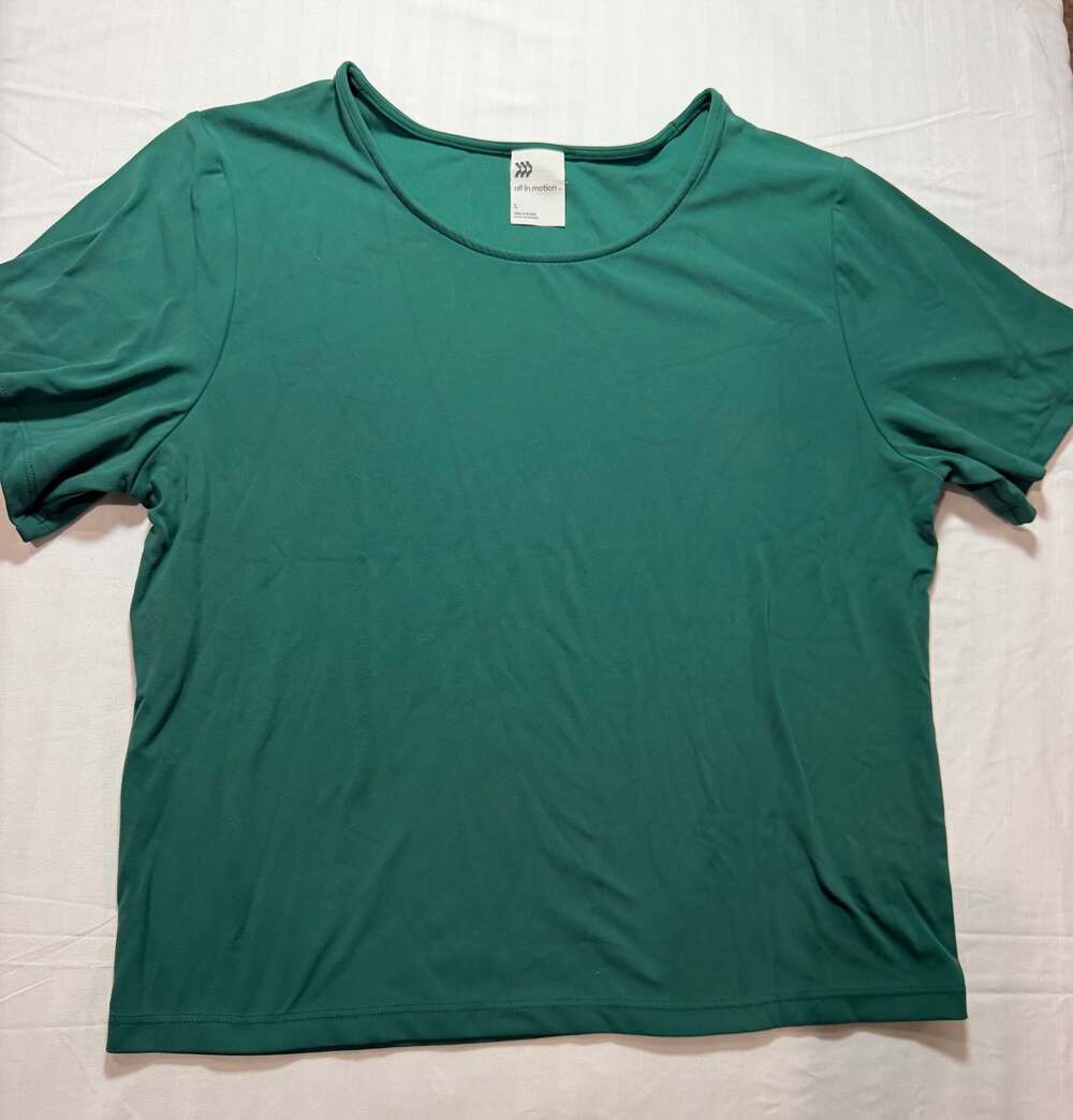 all in motion Women's Short Sleeve Active Tee Green Size L